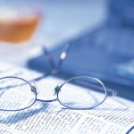 Glasses resting on a book